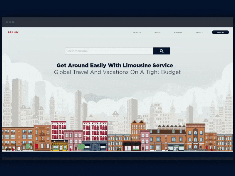 Brand landing page animation