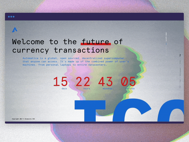 ICO landing page animation animation business company concept currency ico interactive landing promo ryptocurrency site web