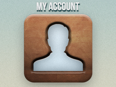 My account icon account bevel icon my account text texture wood