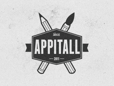 Appitall logo appitall bold brush font logo pencil ribbon texture