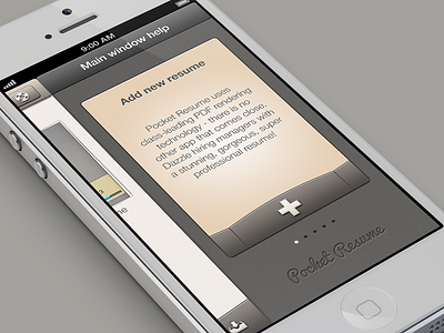 Pocket Resume sidebar app brown buttons cv folder iphone madebyvadim navbar paper pocket resume sidebar tap bar texture