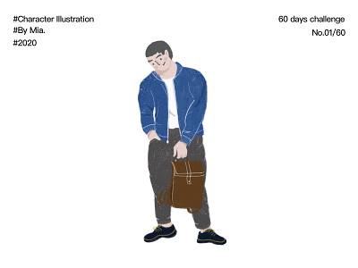 The 60-day character illustration challenge 02/60 art artwork clothing color creative daily 100 challenge dailylife design doodle drawing illustraion illustration illustrator man painting pencil sketch visual design work workclothing