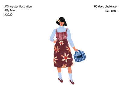 The 60-day character illustration challenge No.06/60 art artwork character clothing colour design girl illustraion pencil sketch visual design