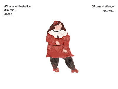 The 60-day character illustration challenge No.07/60 art artwork clothing dailyart design fatlady illustraion paperdoll red sketch visual design