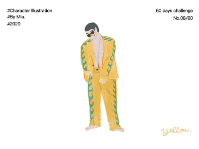 The 60-day character illustration challenge No.08/60 Yellow art clothing colour dailyart dailyillustrationchallenge doodle illustraion sketch visual design yellow