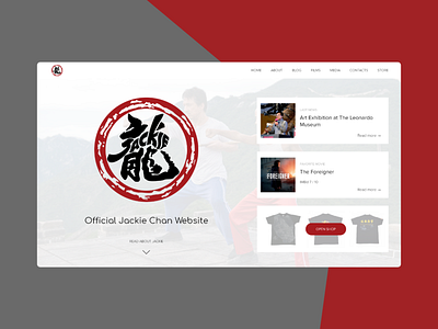 Jackie Chan - Official website celebrity design idea jackie chan landing page red redesign redesign concept remake rework ui ux web