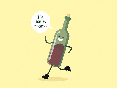 I`m wine bottle drawing illustration joke vector wine