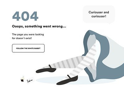 404 404 404 page alice aliceinwonderland dailyui design drawing illustration vector