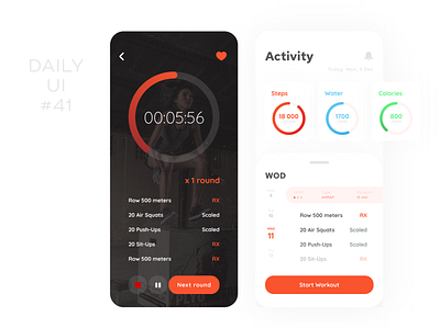 Workout Tracker app dailyui design fitness timer tracker ui wod workout workout tracker