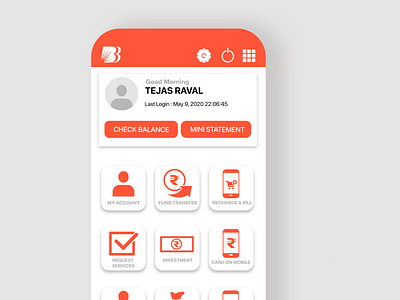 Bank Of Baroda fiannce ap logo ui ui design uidesign uiux