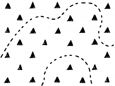 The Path dotted line illustration mountains path