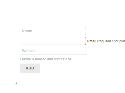 Add A Comment blog css3 form html5 input label screenshot