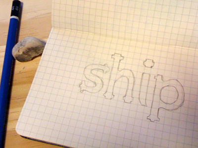 Ship album artwork music sketch typography