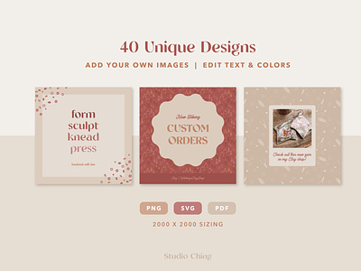 Social Media Templates for Clay Jewelry Makers graphic design ui design