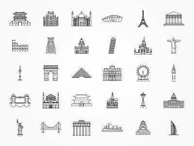 icon design_01 cities city icon icons ideogram kit landmark offscreen pack tour tourism world