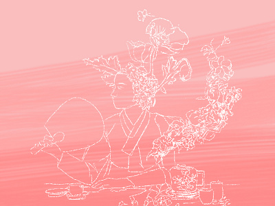 Flower Woman drawing illustration line line art linework