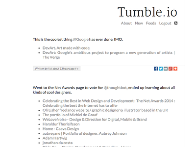 Tumble.io v1 grey links web