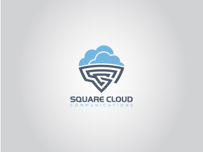 SC + CLOUD = Square Cloud Communications cloud design logo minimalist typography unique