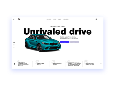 Website Design Concept for BMW M2 bmw design illustrator photoshop ui ui ux ui ux design ux ux design web