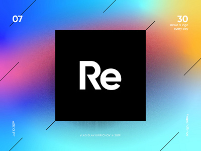 #7 Re logomark app design flat icon illustrator logo logotype typography