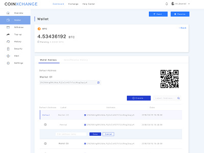 Coinxchange – Wallet and Address Page