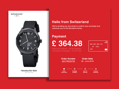 Email Receipt design email mondaine paid payment receipt switzerland ui watch
