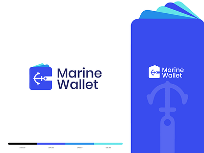 Marine Wallet Logo adobe xd branding design figma figmadesign flat illustration illustrator instagram logo magic money money app new ui ui ux ux wallet