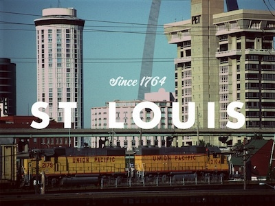 St Louis, MO futura postcard st louis typography vintage