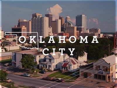 Oklahoma City, OK archer okc oklahoma postcard typography vintage