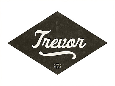 Trevor script texture typography vintage