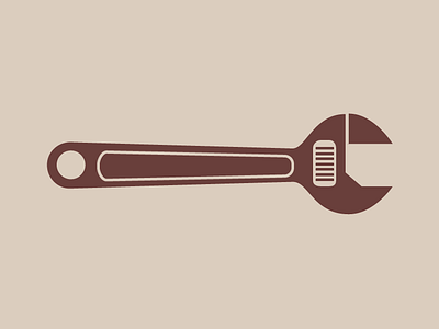 Wrench fix illustration labor manual monochromatic vector work wrench