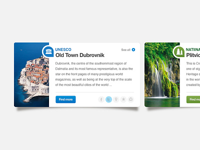 Info boxes box cards design dubrovnik info slider tourist web website