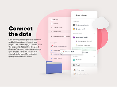 Sidebar content collab category folder hero pink section ui workspace