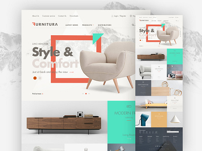 Furniture website chair furniture house mockup modern product room sofa style website wireframe