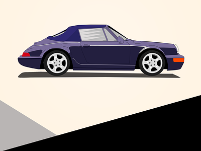 Porsche 911 | Type 964 (1989) automobile car design illustration illustration design illustrator old car photoshop porsche porsche 911 ui vintage vintage art vintage car vintage card vintage illustration