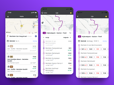 Public transport - Realtime stops, lines and rides (De Lijn) android app bus departure departures interface ios map mobile public transport realtime schedule time timetable train transport travel ui ux