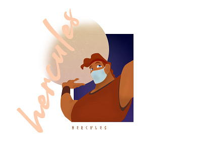 Disney Illustration - Masked Hercules for Covid-19