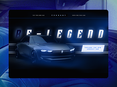 UI - Interactive Peugeot E-Legend Concept animated ui car creative design designer experiment futurism futuristic interactive landing page ui uidesign ux webdesign