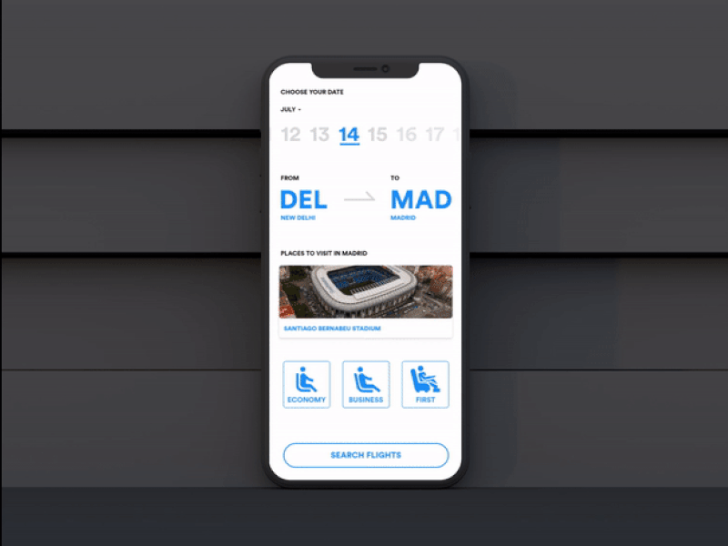 Flight Booking UI interaction design ui