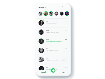WhatsApp Redesign 2d chat app light minimalistic mobile ui ui design whatsapp white whoa