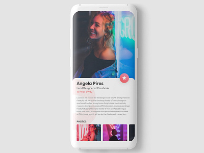 Dating Profile Screen 2d interaction design light minimalistic mobile ui ui design