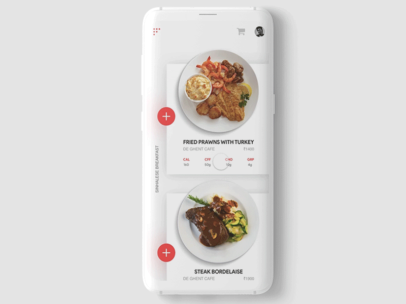 Food Review Interaction Design 2d food food and beverage interaction design light minimalistic mobile ui ui design