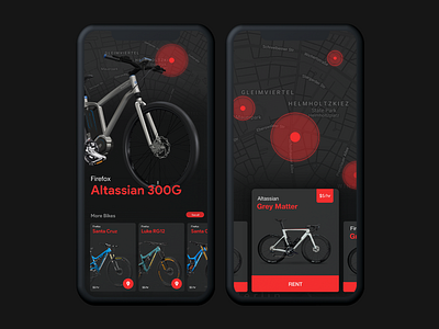 Bicycles Nearby UI 2d dailyui dark interaction design minimalistic mobile ui ui design