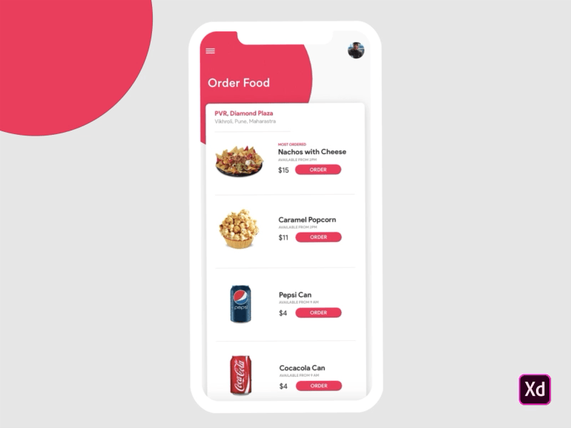 Movie App UI (Food Booking)