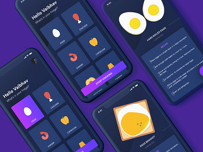 Recipe App User Interface 2d interaction design minimalistic recipe ui ui design vector