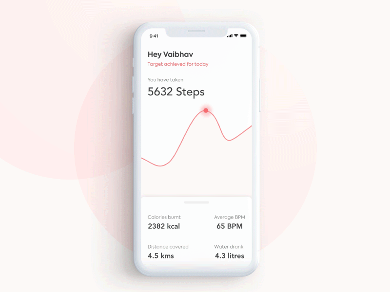 Health Tracker dailyui interaction design minimalistic mobile ui ui design
