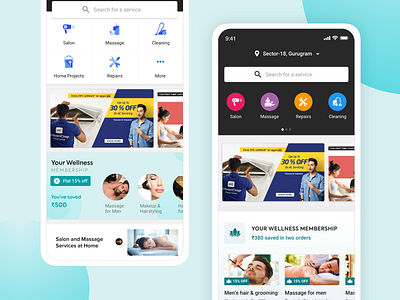 Homepage Iterations 2d design homepage homepage design light minimalistic mobile subscription ui ui design urbanclap