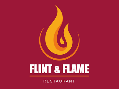 Flint & Flame dailylogochallenge flamme food illustration logotype restaurant