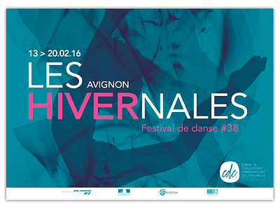 Les Hivernales - Festival affiche avignons bichromie color compub hivernales montagephotos photos photoshop publicité