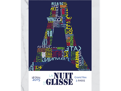 Nuit de la Glisse - Paris affiche design faitmain grandrex graphic illustration lanuitdelaglisse paris police pub sport typographie